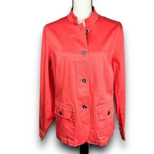 Additions by Chicos Lightweight Jacket Button Front Spring Coral Color Size 12